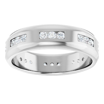 5/8 CTW Lab-Grown Diamond Band, 6 mm, Accented