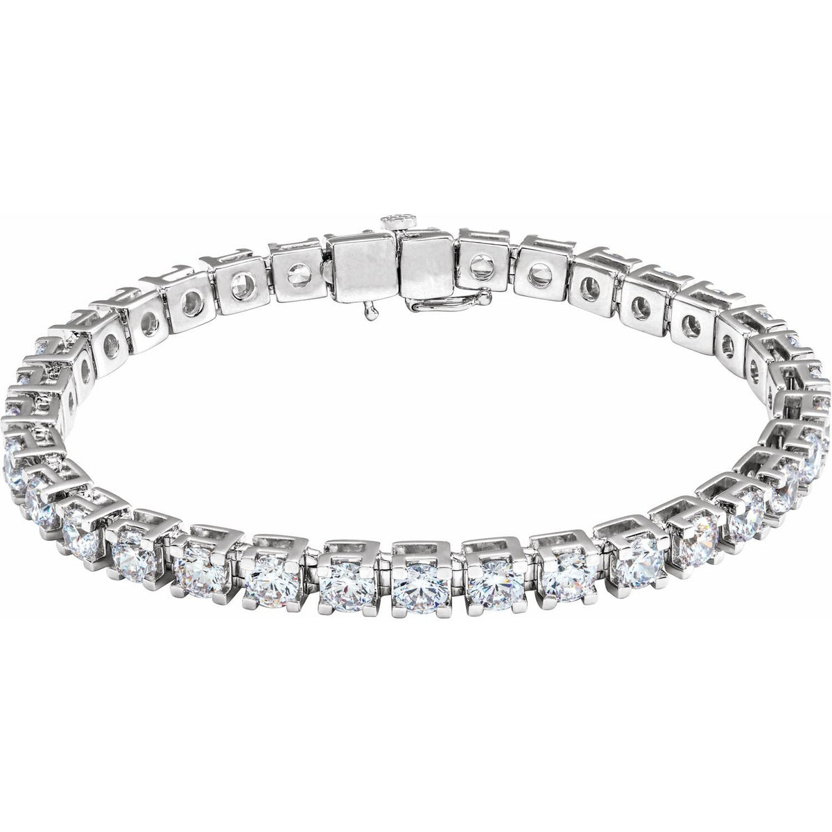 14K White Gold 10 CTW Lab-Grown Diamond Line 7 1/4" Bracelet