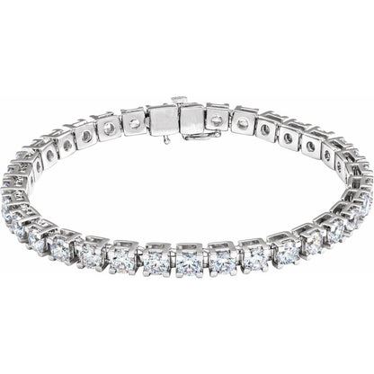 14K White Gold 10 CTW Lab-Grown Diamond Line 7 1/4" Bracelet