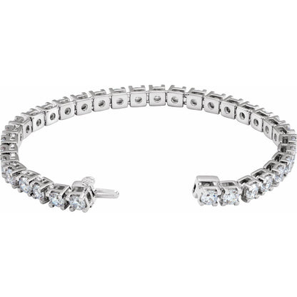 14K White Gold 10 CTW Lab-Grown Diamond Line 7 1/4" Bracelet