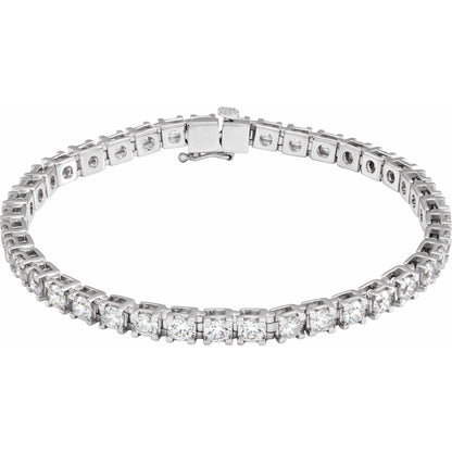 14K White Gold 6 CTW Lab-Grown Diamond Line 7 1/4" Bracelet