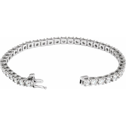 14K White Gold 6 CTW Lab-Grown Diamond Line 7 1/4" Bracelet