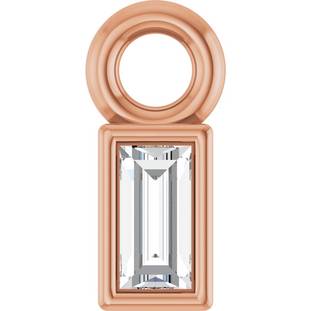 .04 CT Lab-Grown Diamond Bezel-Set Dangle, 2.9 mm x 6.5 mm