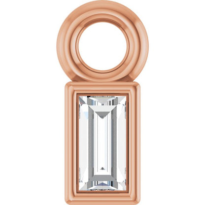 .04 CT Lab-Grown Diamond Bezel-Set Dangle, 2.9 mm x 6.5 mm