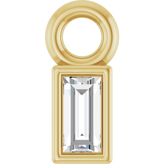 .04 CT Lab-Grown Diamond Bezel-Set Dangle, 2.9 mm x 6.5 mm