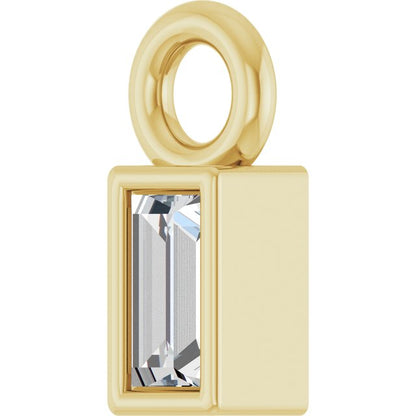 .04 CT Lab-Grown Diamond Bezel-Set Dangle, 2.9 mm x 6.5 mm