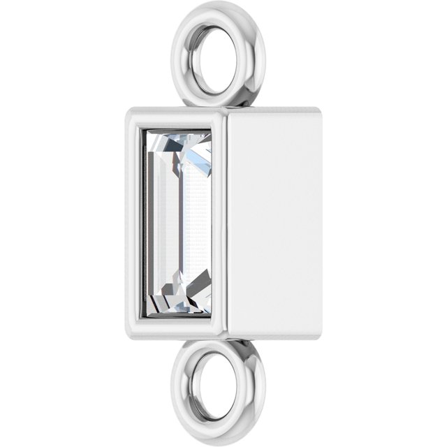 .04 CT Natural Diamond Bezel-Set Link, 2.4 mm x 7.5 mm