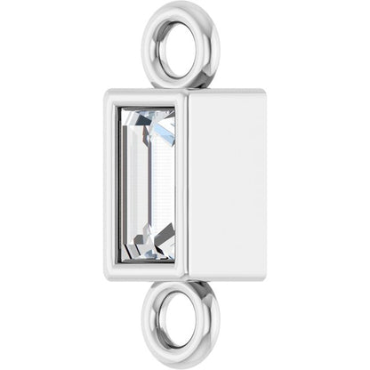 .04 CT Natural Diamond Bezel-Set Link, 2.4 mm x 7.5 mm