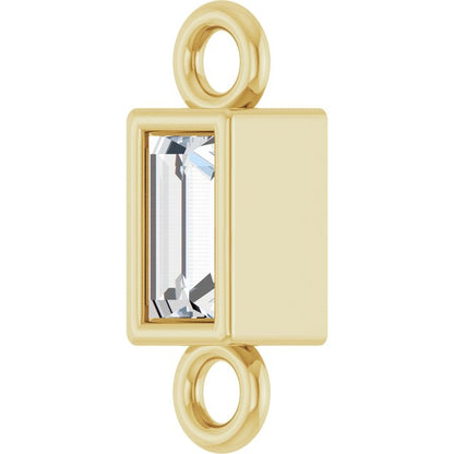 .04 CT Lab-Grown Diamond Bezel-Set Link, 2.4 mm x 7.5 mm
