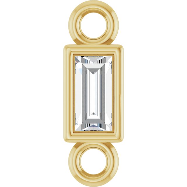 .04 CT Natural Diamond Bezel-Set Link, 2.4 mm x 7.5 mm