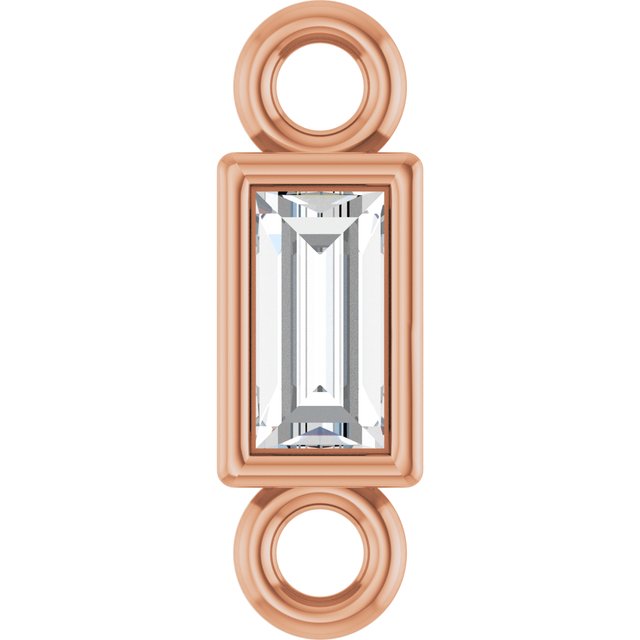 .04 CT Lab-Grown Diamond Bezel-Set Link, 2.4 mm x 7.5 mm