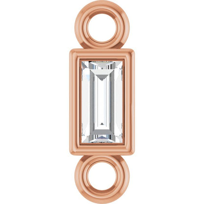 .04 CT Lab-Grown Diamond Bezel-Set Link, 2.4 mm x 7.5 mm