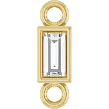 .04 CT Lab-Grown Diamond Bezel-Set Link, 2.4 mm x 7.5 mm
