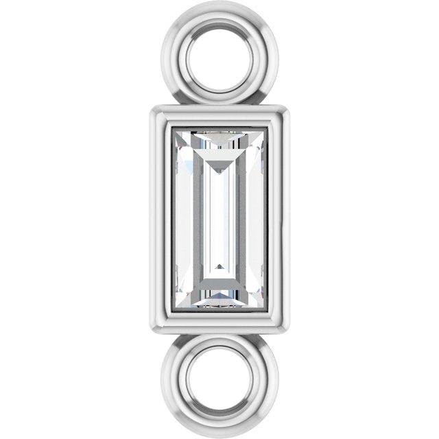 .04 CT Lab-Grown Diamond Bezel-Set Link, 2.4 mm x 7.5 mm