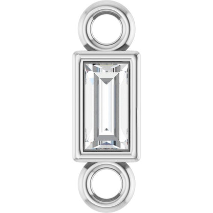 .04 CT Lab-Grown Diamond Bezel-Set Link, 2.4 mm x 7.5 mm