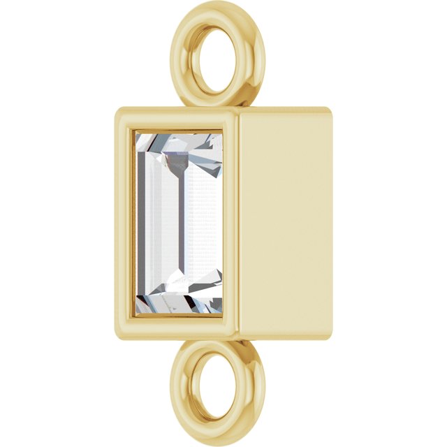.08 CT Lab-Grown Diamond Bezel-Set Link, 2.9 mm x 7.5 mm