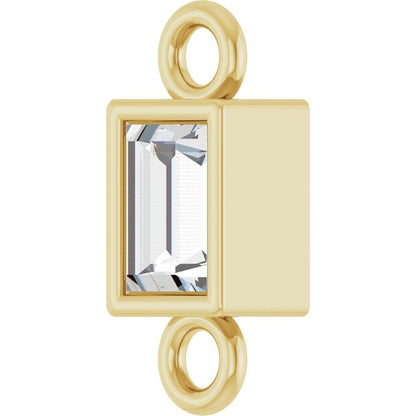 .08 CT Lab-Grown Diamond Bezel-Set Link, 2.9 mm x 7.5 mm