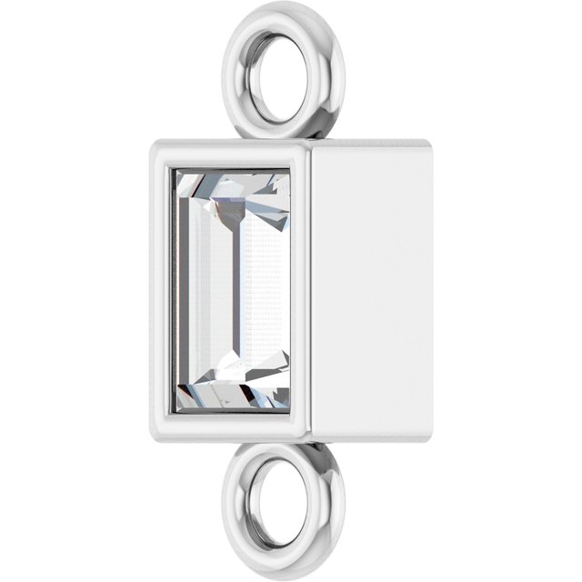 .08 CT Lab-Grown Diamond Bezel-Set Link, 2.9 mm x 7.5 mm