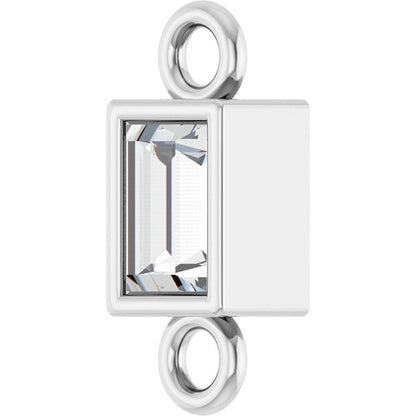 .08 CT Lab-Grown Diamond Bezel-Set Link, 2.9 mm x 7.5 mm