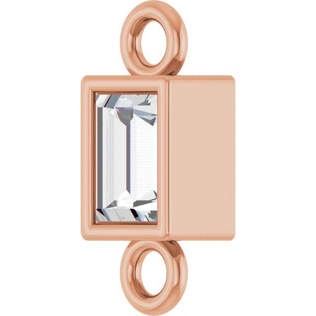 .08 CT Lab-Grown Diamond Bezel-Set Link, 2.9 mm x 7.5 mm