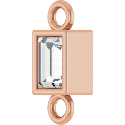 .08 CT Lab-Grown Diamond Bezel-Set Link, 2.9 mm x 7.5 mm