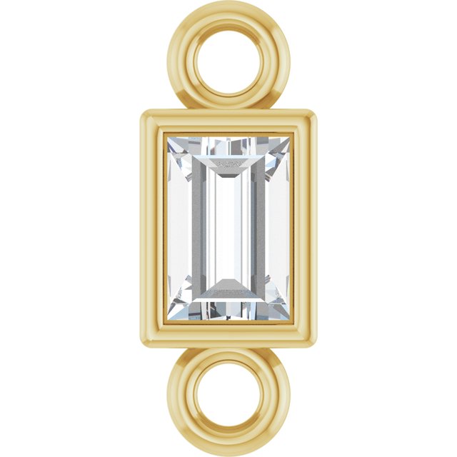 .08 CT Lab-Grown Diamond Bezel-Set Link, 2.9 mm x 7.5 mm