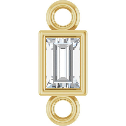 .08 CT Lab-Grown Diamond Bezel-Set Link, 2.9 mm x 7.5 mm