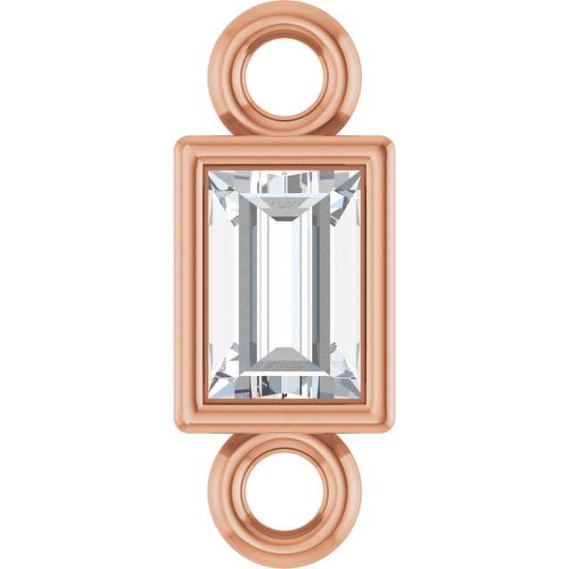 .08 CT Lab-Grown Diamond Bezel-Set Link, 2.9 mm x 7.5 mm