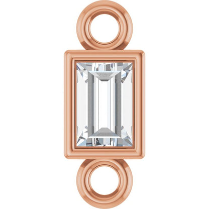 .08 CT Lab-Grown Diamond Bezel-Set Link, 2.9 mm x 7.5 mm