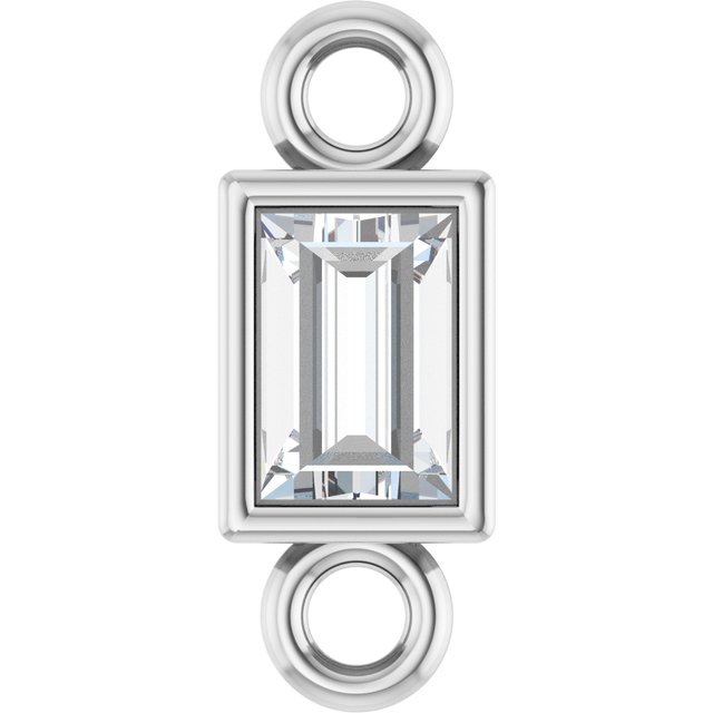 .08 CT Lab-Grown Diamond Bezel-Set Link, 2.9 mm x 7.5 mm