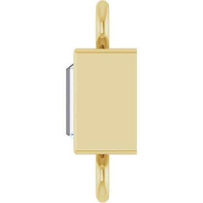 .08 CT Lab-Grown Diamond Bezel-Set Link, 2.9 mm x 7.5 mm