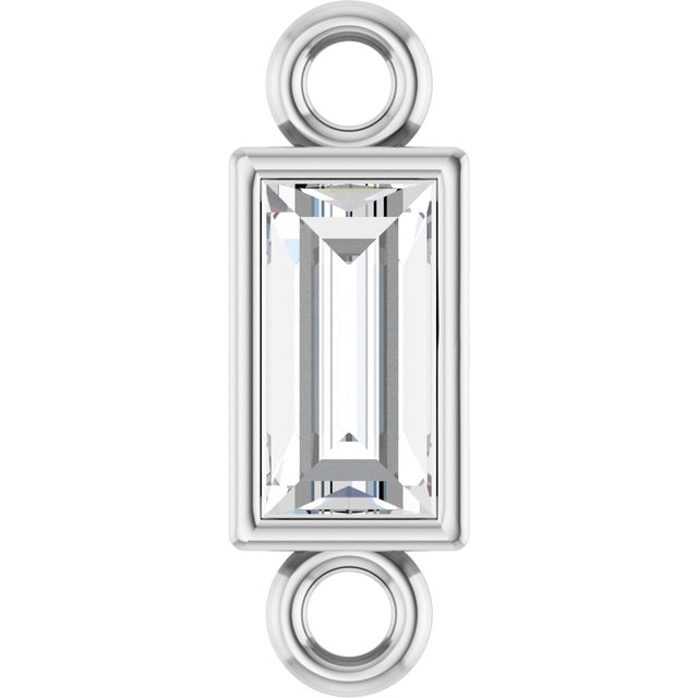 1/10 CT Natural Diamond Bezel-Set Link, 2.9 mm x 8.5 mm