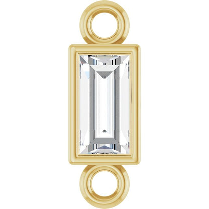 1/10 CT Natural Diamond Bezel-Set Link, 2.9 mm x 8.5 mm