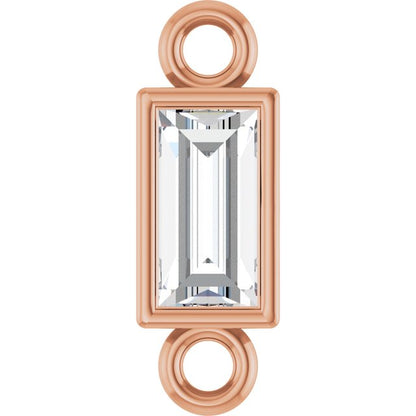 1/10 CT Lab-Grown Diamond Bezel-Set Link, 2.9 mm x 8.5 mm