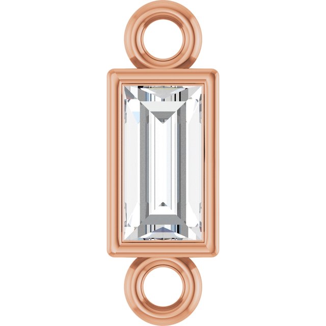 1/10 CT Natural Diamond Bezel-Set Link, 2.9 mm x 8.5 mm
