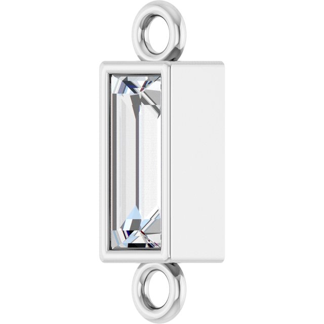 1/6 CT Natural Diamond Bezel-Set Link, 2.9 mm x 9.5 mm