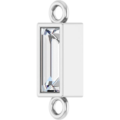 1/6 CT Natural Diamond Bezel-Set Link, 2.9 mm x 9.5 mm