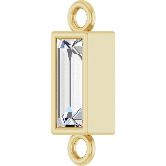 1/6 CT Lab-Grown Diamond Bezel-Set Link, 2.9 mm x 9.5 mm