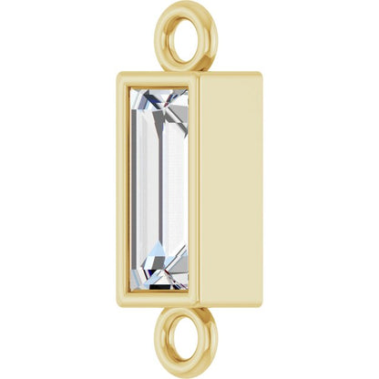 1/6 CT Lab-Grown Diamond Bezel-Set Link, 2.9 mm x 9.5 mm