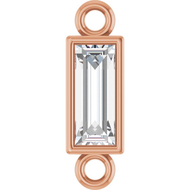 1/6 CT Lab-Grown Diamond Bezel-Set Link, 2.9 mm x 9.5 mm