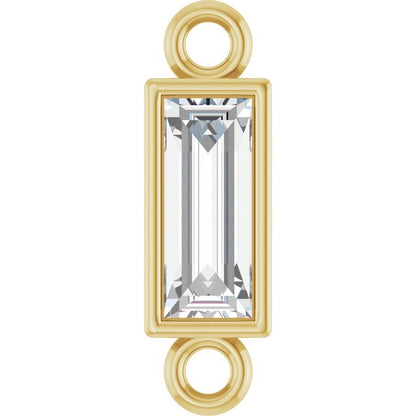 1/6 CT Natural Diamond Bezel-Set Link, 2.9 mm x 9.5 mm