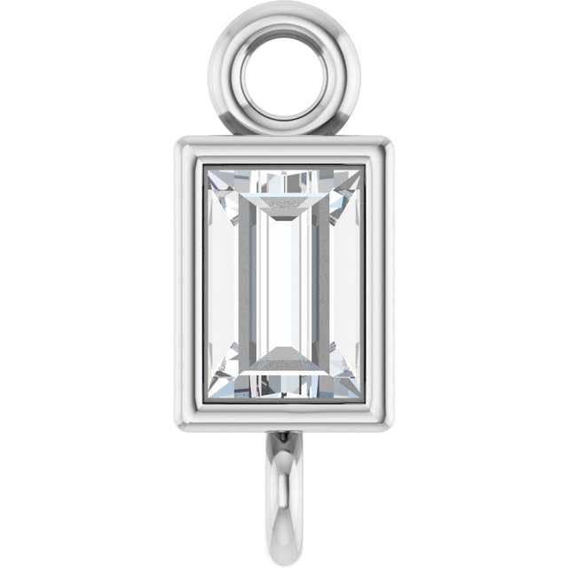 .08 CT Natural Diamond Bezel-Set Link, 2.9 mm x 7.5 mm, Straight Baguette