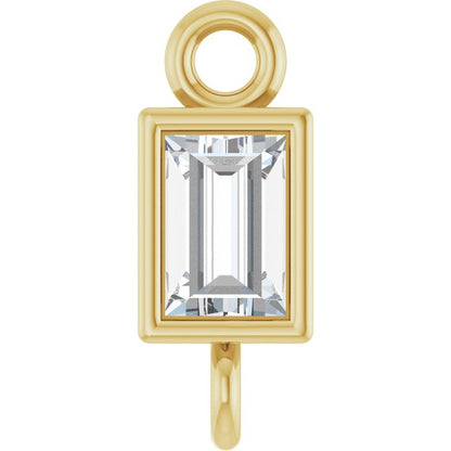 .08 CT Lab-Grown Diamond Bezel-Set Link, 2.9 mm x 7.5 mm, Straight Baguette