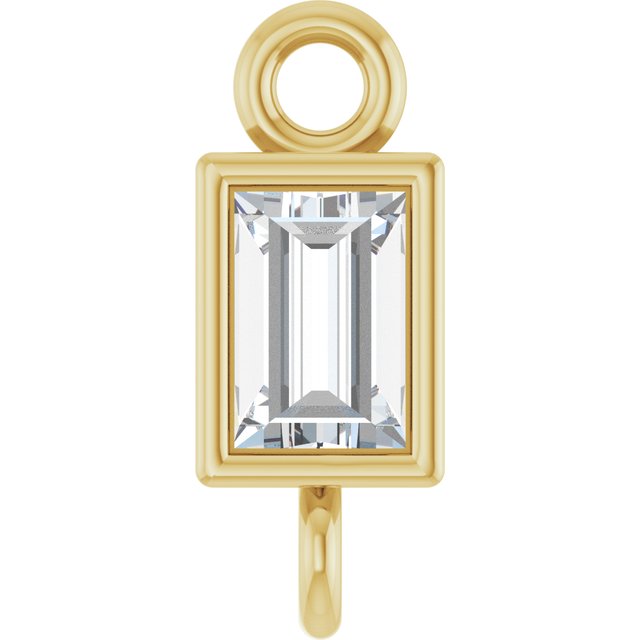 .08 CT Natural Diamond Bezel-Set Link, 2.9 mm x 7.5 mm, Straight Baguette