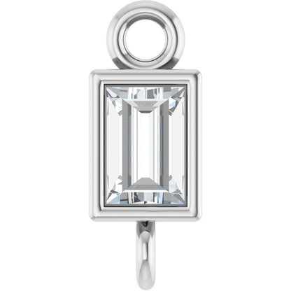 .08 CT Lab-Grown Diamond Bezel-Set Link, 2.9 mm x 7.5 mm, Straight Baguette