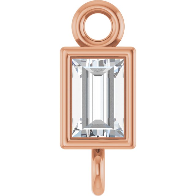 .08 CT Natural Diamond Bezel-Set Link, 2.9 mm x 7.5 mm, Straight Baguette