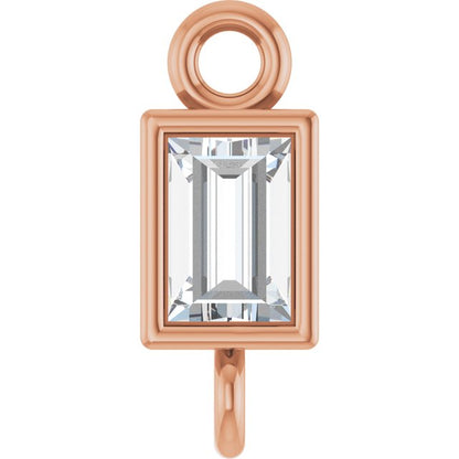 .08 CT Natural Diamond Bezel-Set Link, 2.9 mm x 7.5 mm, Straight Baguette