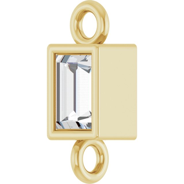 .08 CT Lab-Grown Diamond Bezel-Set Link, 2.9 mm x 7.5 mm, Straight Baguette