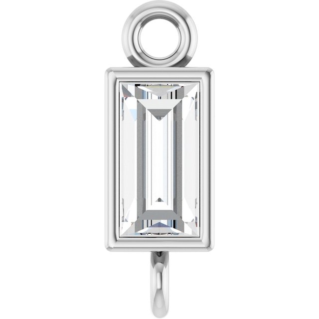 1/10 CT Natural Diamond Bezel-Set Link, 2.9 mm x 8.5 mm, Straight Baguette