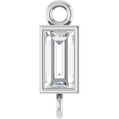 1/10 CT Natural Diamond Bezel-Set Link, 2.9 mm x 8.5 mm, Straight Baguette